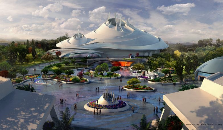 Rendering Space Mountain di giorno